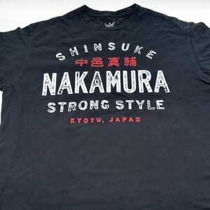 Mens WWE Black Nakamura Strong Style Tee Ripple Junction XL